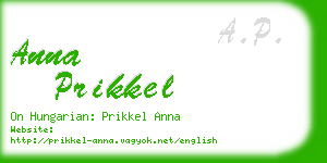 anna prikkel business card